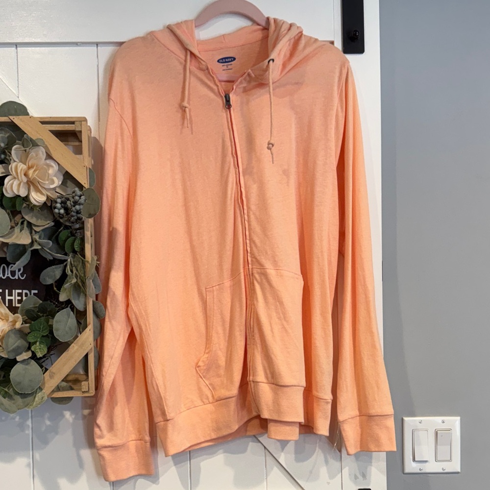 NWT Old Navy Peach Hoodie Zip Jacket sz XL
